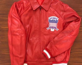 AVIREX USA レザーバーシティジャケット メンズ＆レディース 1975