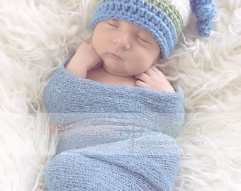 Crochet Baby Stocking Hat – Newborn Photo Prop, Custom Colors