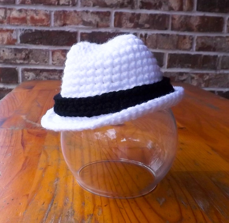 Baby hat, Fedora Hat , cowboy hat Size newborn 0 3 6 12 months photo prop Custom MADE TO ORDER image 3