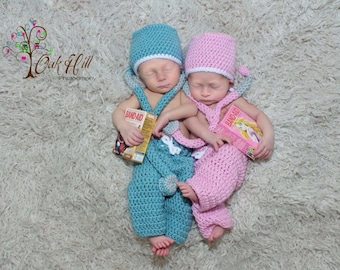 Handmade Crochet scrub nurse set - newborn baby Doctor scrubs- Hospital scrubs - Baby scrubs outfit - Nurse scrub set - Halloween Costume