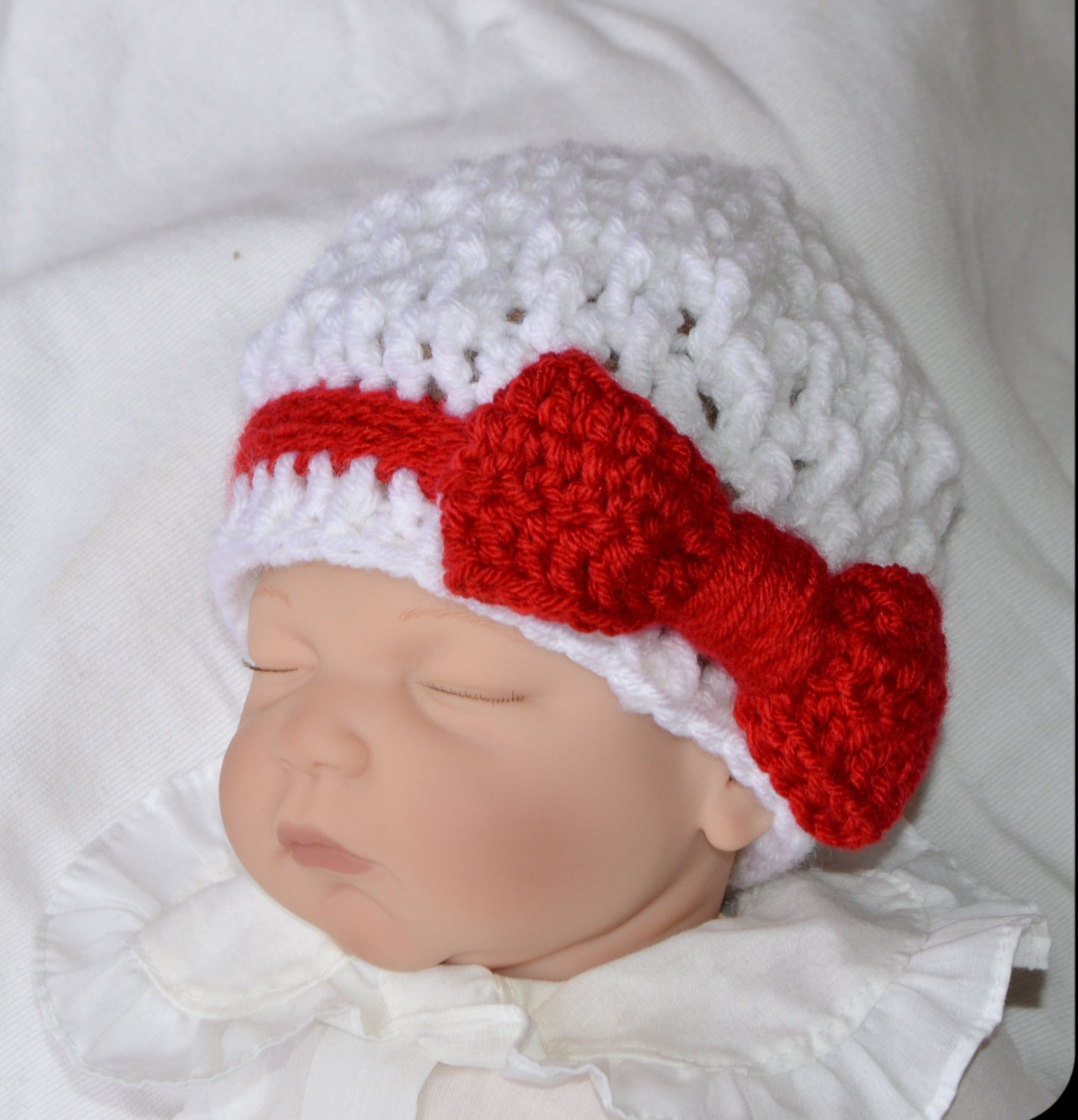 Baby Girl Christmas Hat Newborn Hat Crochet Beanie Etsy