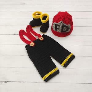 Baby Firefighter Outfit - Fireman Set - Firefighter uniform - baby Fireman Helmet - Fireman Uniform -  photography prop - Halloween Costume