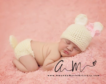 Crochet Baby Deer Outfit -Baby Girl Deer Set -Newborn Deer Hat -Baby animal hat - newborn photo prop - Crochet baby outfit-Halloween costume