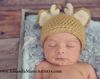 Newborn Baby Deer Hat, newborn photo prop