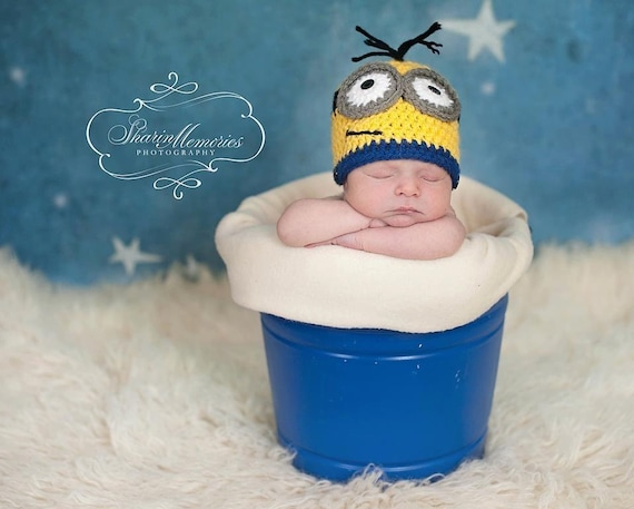 Sombrero de minion bebé de ganchillo / gorro de minion / gorro de bebé /  sombrero de bebé / foto prop / -  España