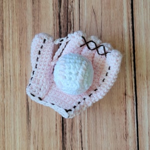 Baby Mädchen Handschuh und Ball - Sporthandschuh - Häkelhandschuh - Baseball Handschuh - Softball Handschuh - Neugeborenen Foto Requisite Baby Kostüm