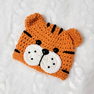 Newborn Tiger Outfit Baby Tiger hat-animal hat Tiger Set Newborn photo prop-Crochet baby outfit Halloween costume Year of the tiger image 6