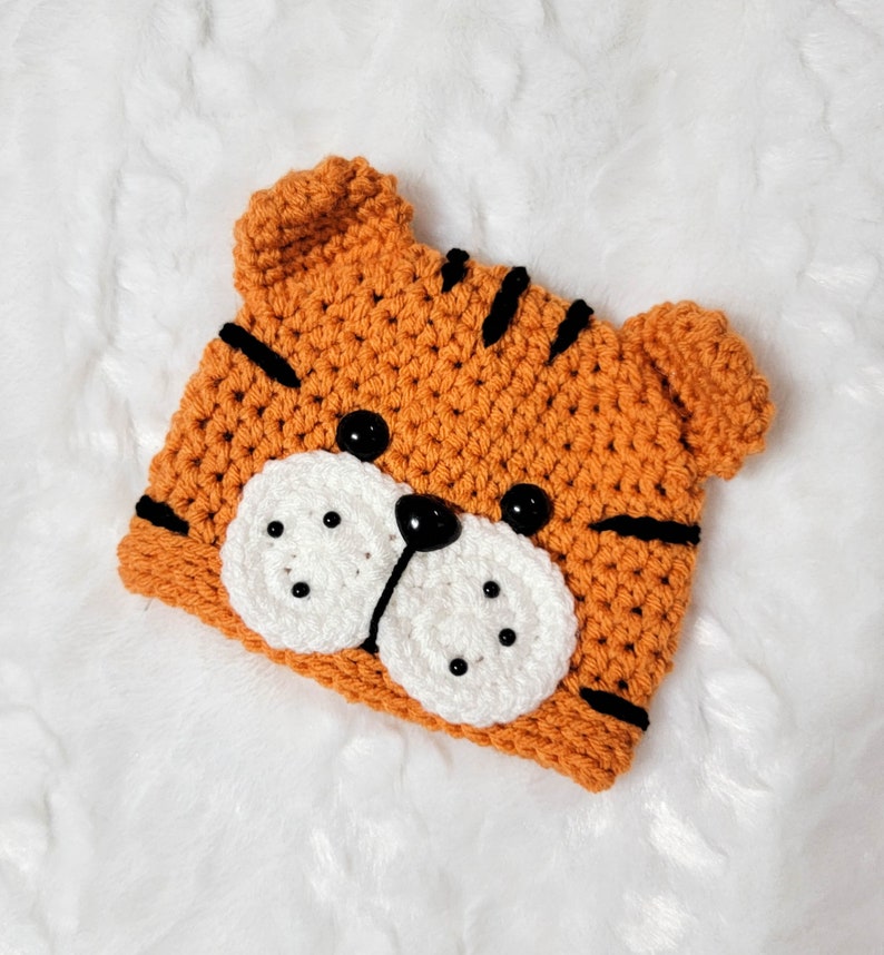 Newborn Tiger Outfit Baby Tiger hat-animal hat Tiger Set Newborn photo prop-Crochet baby outfit Halloween costume Year of the tiger image 6