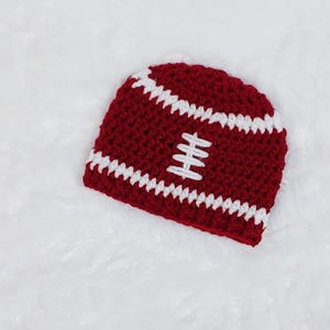 Crochet Football Hat – Newborn Baby Beanie, Custom Team Colors image 8