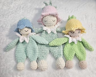 Handmade Crochet Flower Baby snuggler | Lovey | Amigurumi Doll | Plushie | baby handmade snuggler