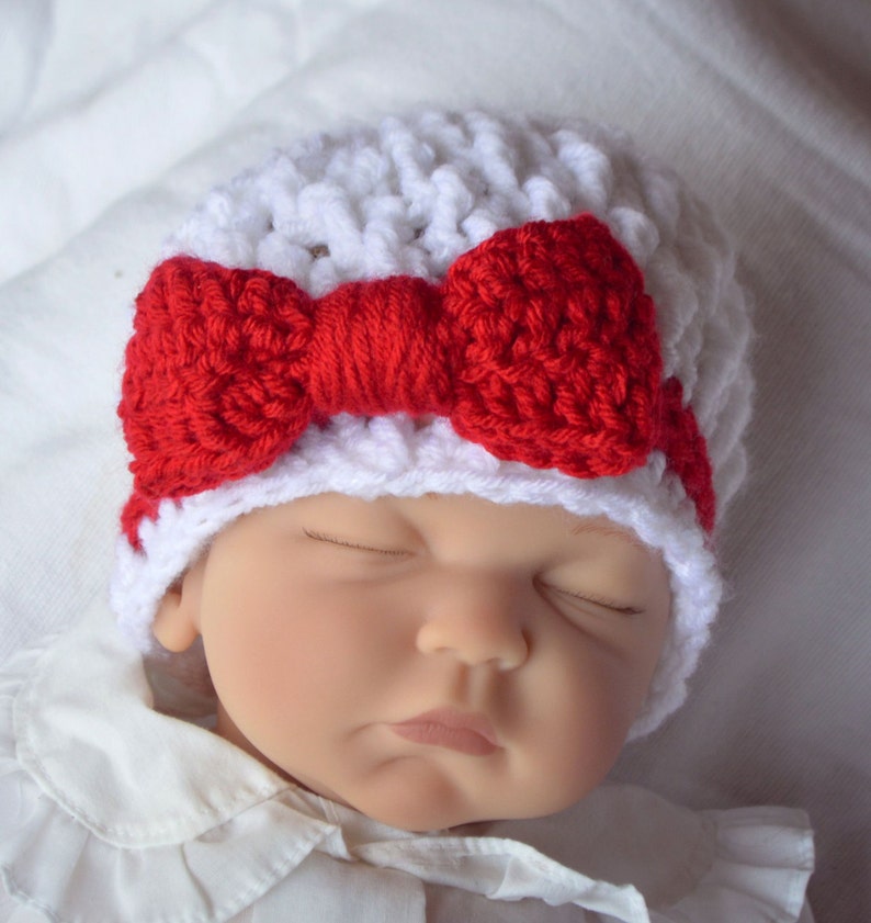 Baby Girl Christmas Hat Newborn Hat Crochet Beanie Etsy