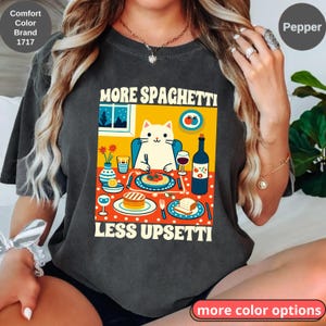 Comfort Colors Lustiges Katzen Spaghetti Shirt - Feinschmecker Geschenk