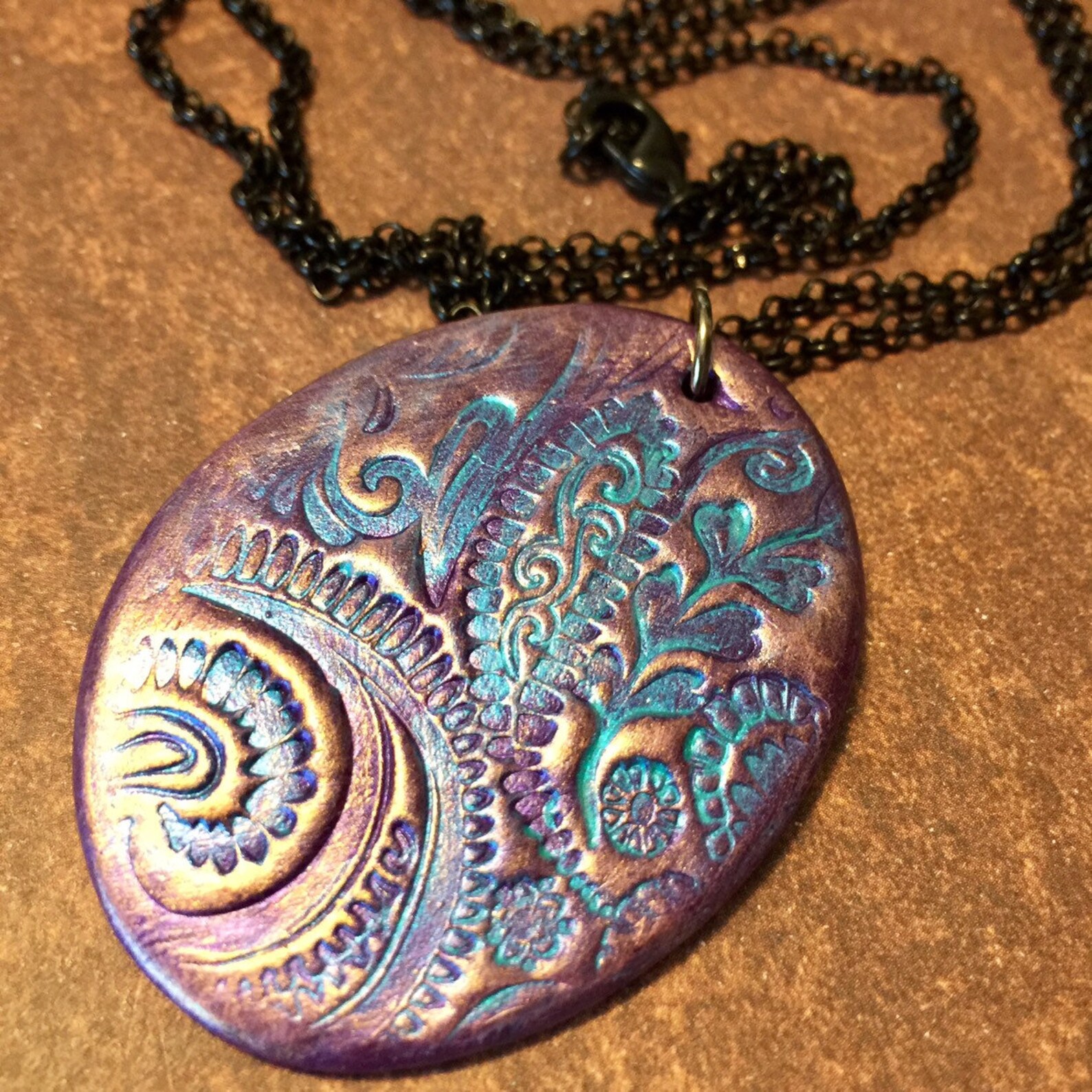 Boho Polymer Clay Pendant Necklace Colorful Festival Jewelry Etsy