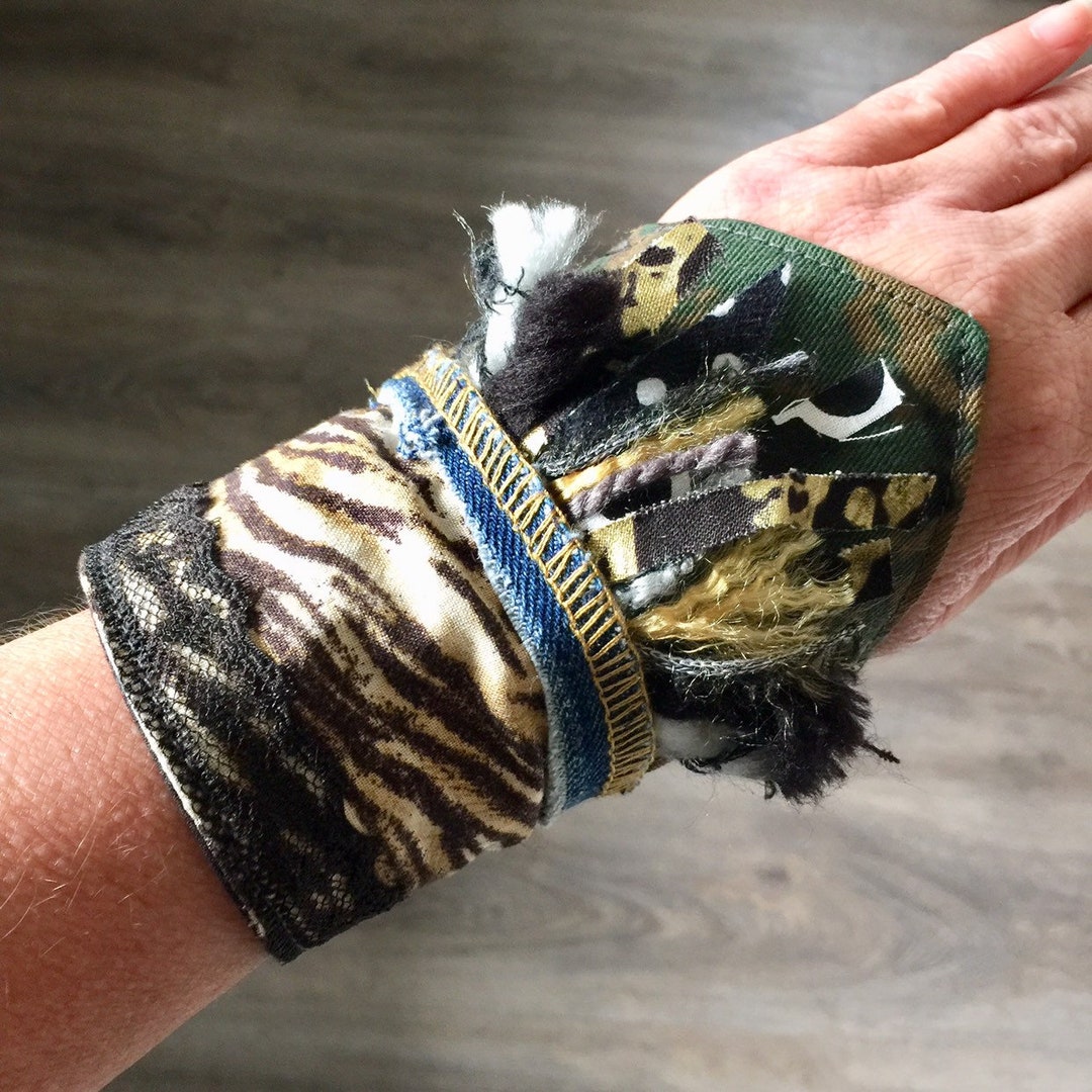Wasteland Fabric Gauntlet Cottagecore Patchwork Wide Cuff - Etsy Australia