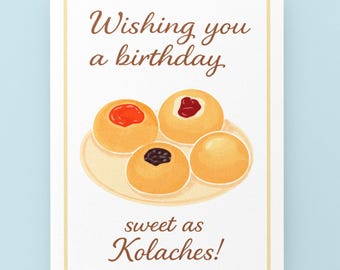 Niedliche Kolache Geburtstagskarte – Texas Pastry Pun