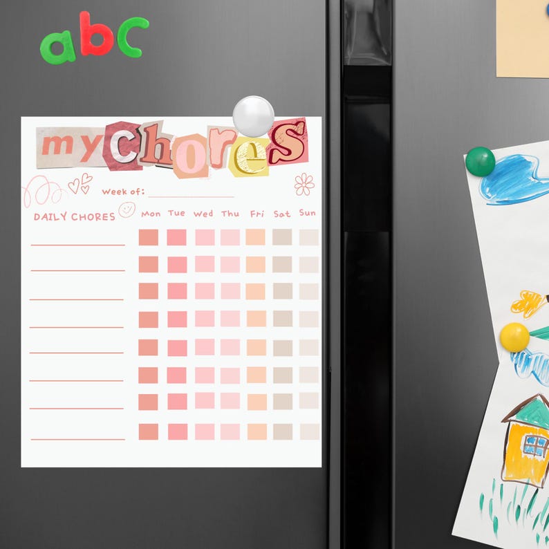 Bright & Fun Kids Chore Chart | Downloadable Printable Daily Weekly ...