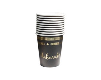 Umrah Mubarak Gold Stamping Foil Paper Cup