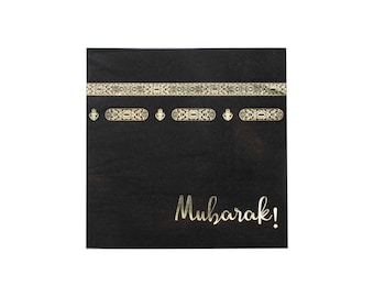 Umrah Mubarak Gold Stamping Foil Napkin