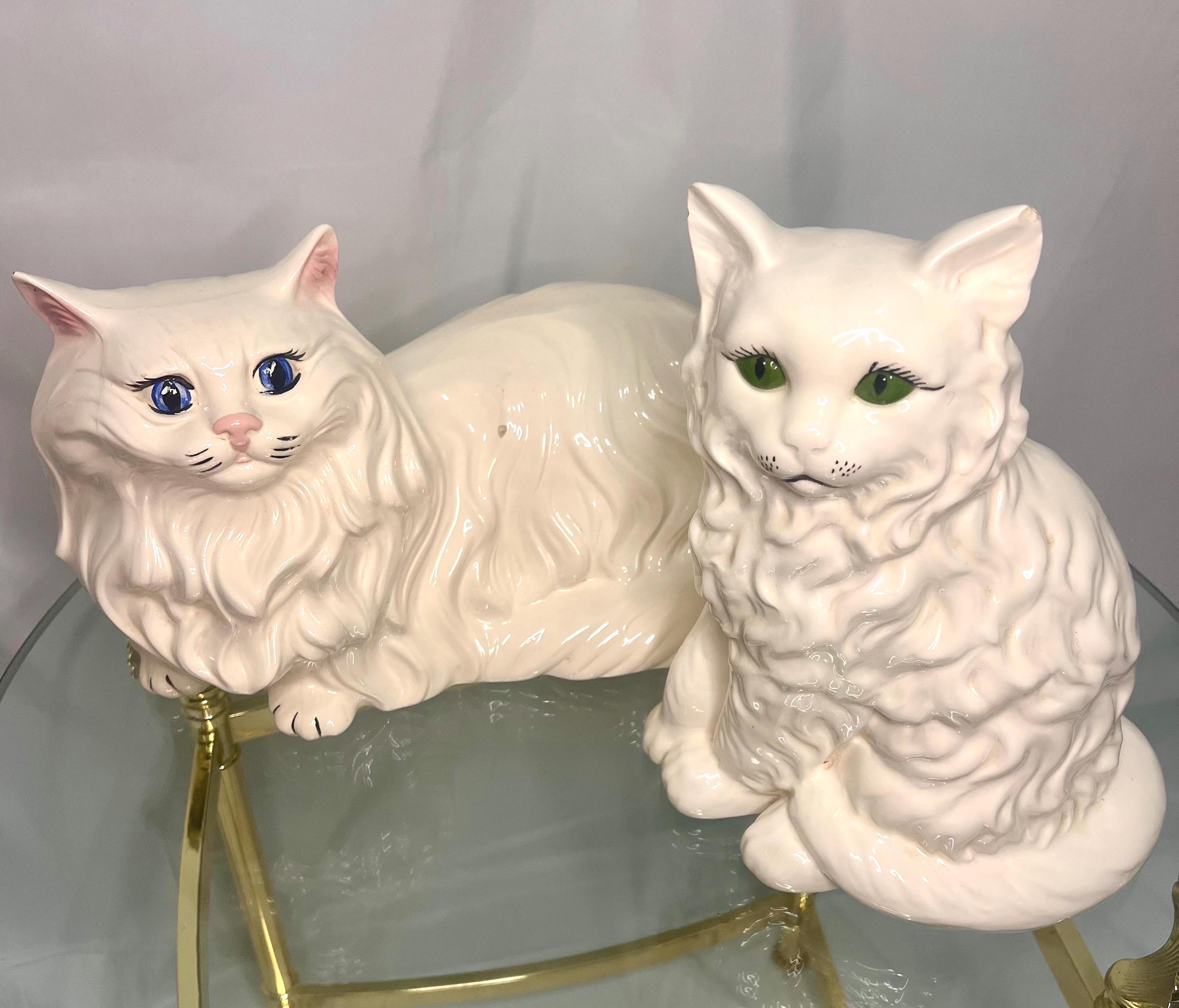 Large Vintage Ceramic Cat - Etsy
