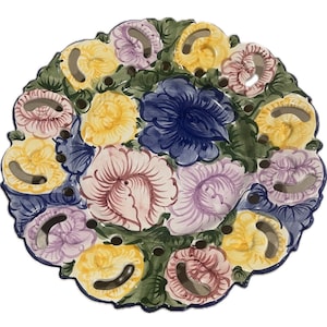 Vintage Porta Hand Painted Portugal Floral Plate