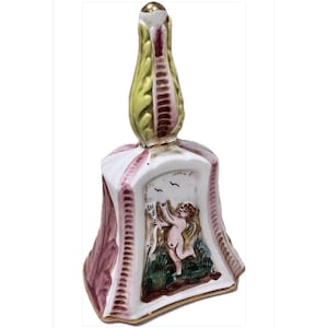 Vintage Capodimonte Italy Bell By KB Ceramic, 6” Hand-Painted, No Clapper