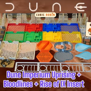 Dune Imperium Uprising + Bloodlines + Rise of IX Board Game Insert Organizer