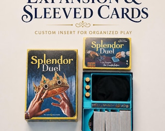 Splendor Duel Insert Organizer, The Counterfeiters Expansion Compatible, Fits Sleeved Cards, Board Game Storage, Custom Insert, UV Printed