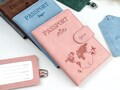 Personalized Leather RFID Passport Cover,Custom Passport Holder with Gift Box,Honeymoon gift,Travel Gifts for Couple,Custom Passport Wallet product logo