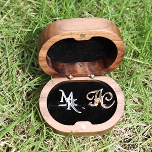 Gemelos de primera letra personalizados, Personalízalo con tu carta, Iniciales Plata de Ley, Gemelos de oro, Gemelos para hombre, Regalo para hombre