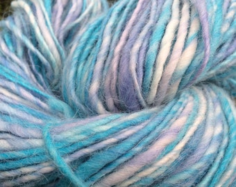 Handspun alpaca yarn, handpainted baby alpaca yarn - Nap on a Cloud