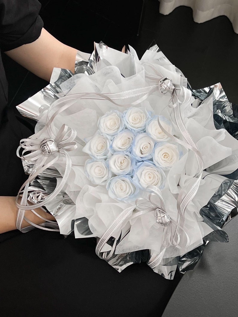 Preserved Rose Flower Bouquet 11 Stalks Handmade Flowers Wedding ...