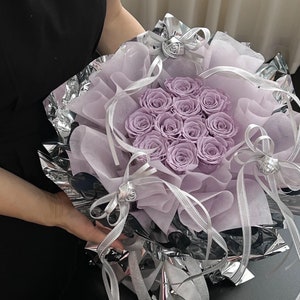 Preserved Rose Flower Bouquet 11 Stalks Handmade Flowers Wedding ...