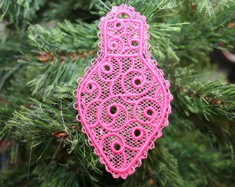 3D Lace Spring Holiday Ornament Machine Embroidered SEWBUSY12 FSL Easter Bunny with Basket 3D Lace Ornament Bunny Ornament Home Decor