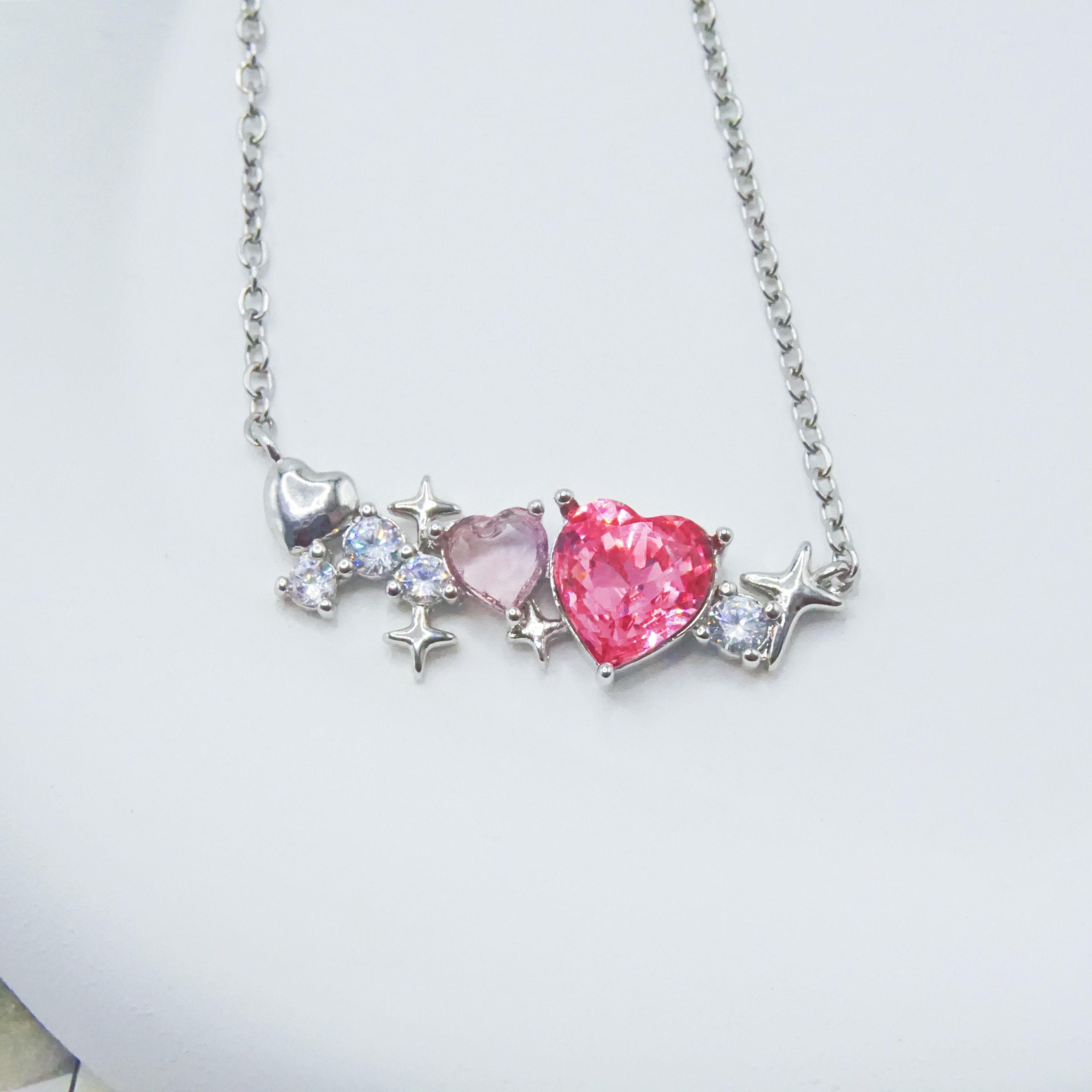 スワロフスキー Swarovski ネックレス ペンダント ハート ピンク系