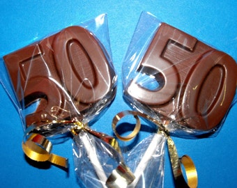 50th Birthday Anniversary Chocolate Lollipops