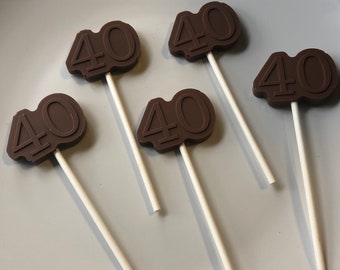 40th Birthday Anniversary Chocolate Lollipops