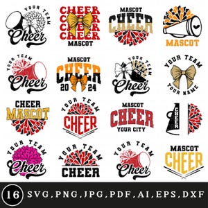 Custom cheer team svg, Custom cheer png, Custom team name shirt, Personalized cheer shirt svg, Cheerleading pom poms svg