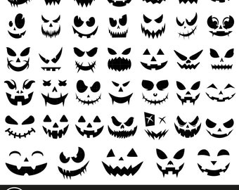 Halloween Pumpkin Face SVG, PNG, Jack O Lantern (40 Files)