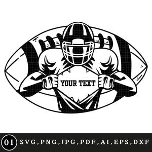 Custom football player svg, Personalized football name svg png, Custom team name svg, American football svg, Football season svg, Dxf files