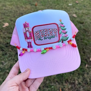 Pink Nutcracker Christmas Trucker Hat | Faux Patch, Hat Chain