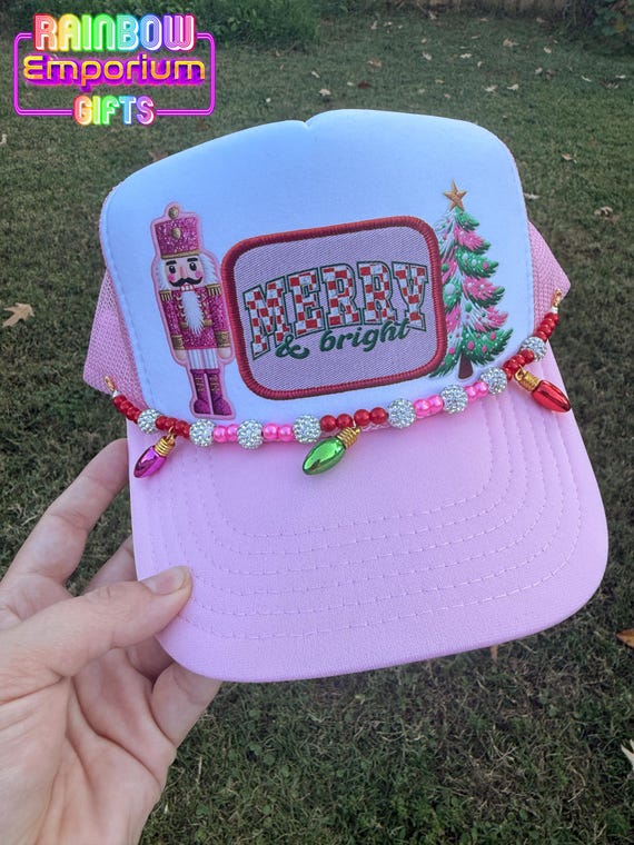 Pink Nutcracker Christmas Trucker Hat | Faux Patch, Hat  display picture 2