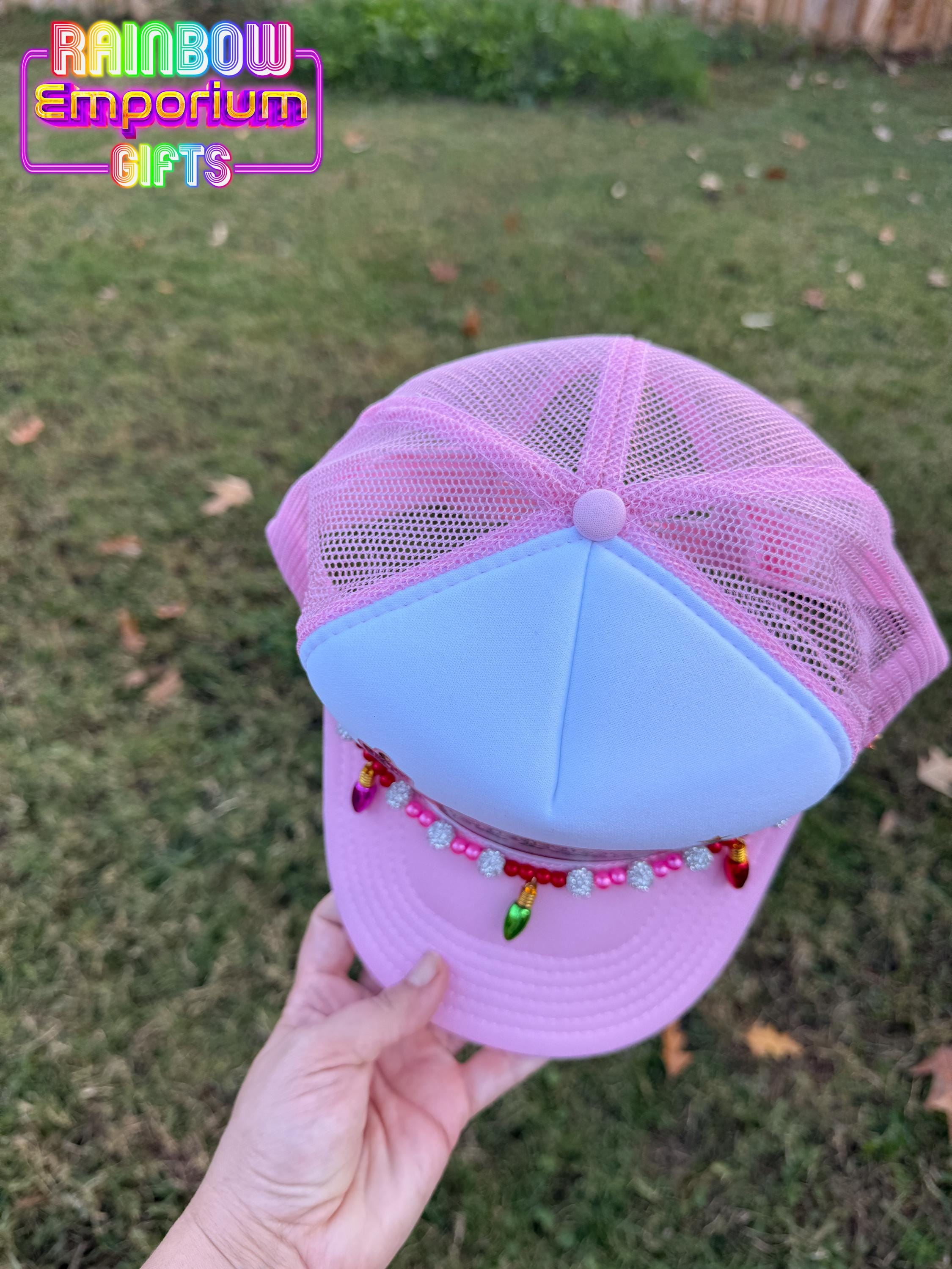 Pink Nutcracker Christmas Trucker Hat | Faux Patch, Hat  display picture 1