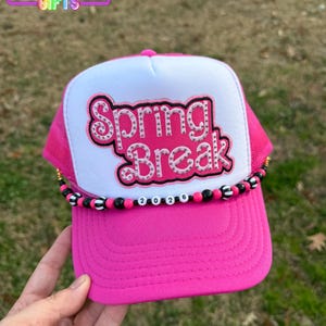Spring Break Custom Trucker Hat with Optional Hat Chain