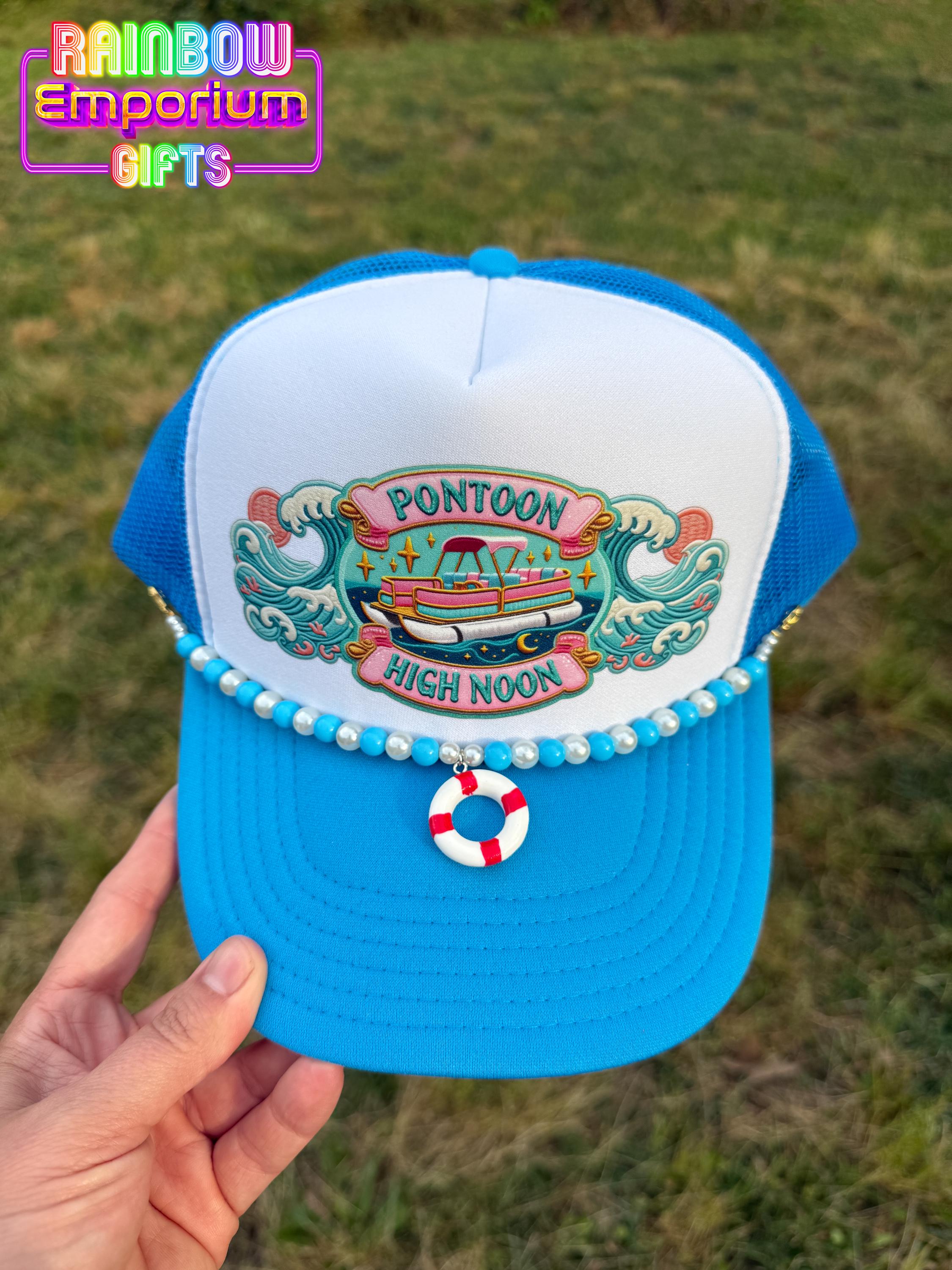 Pontoon High Noon Trucker Hat | Faux Patch & Hat Chain - Etsy display picture 1