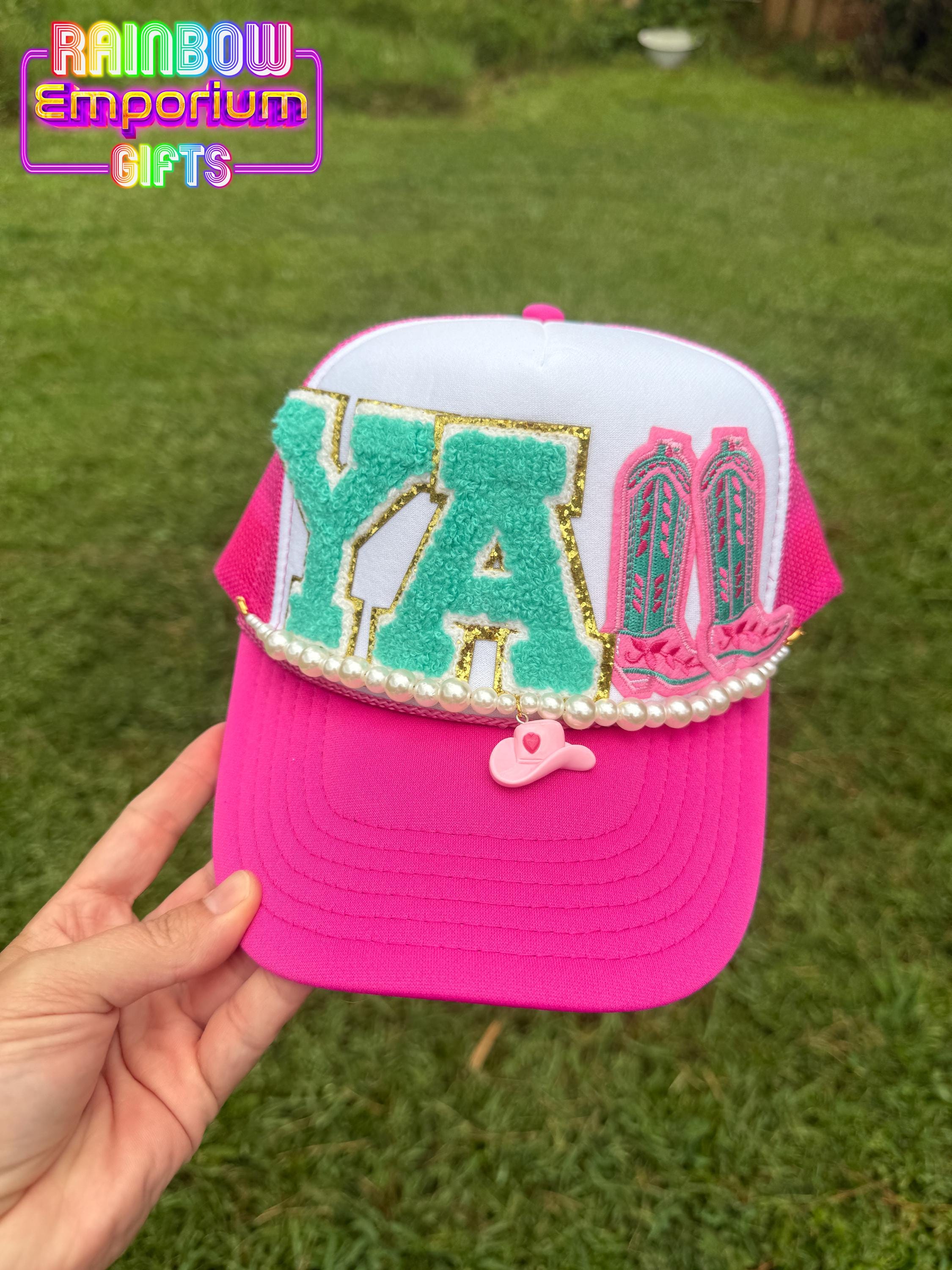 NWT Chic Pink  Cowboy Hat with Pearl Chain NWT Pink Y main image 4