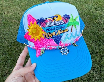 Pontoon High Noon Trucker Hat: Lake Life Summer Vibes