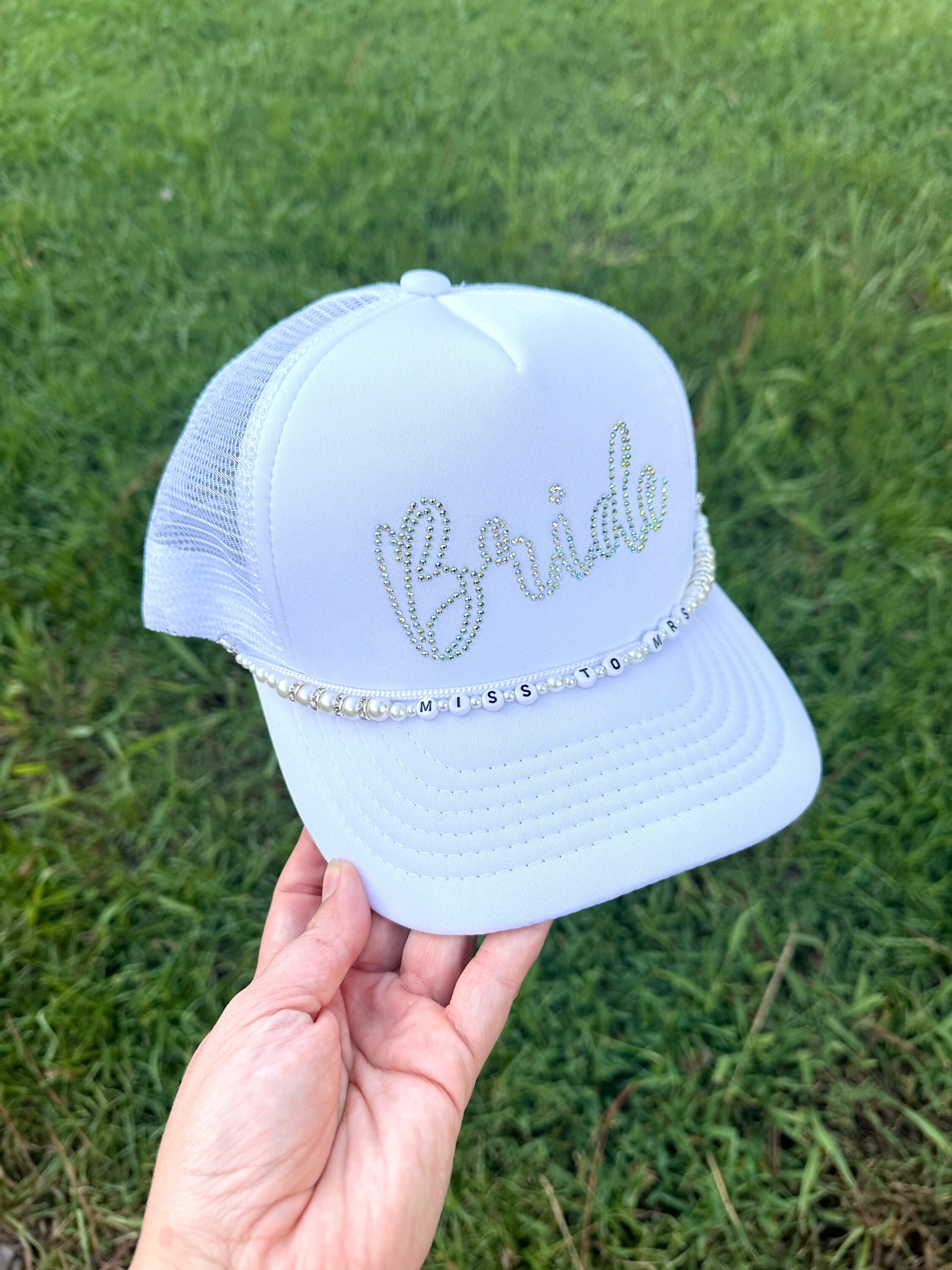 Rhinestone Bride Trucker Hat | Bachelorette Party Bridal  display picture 1
