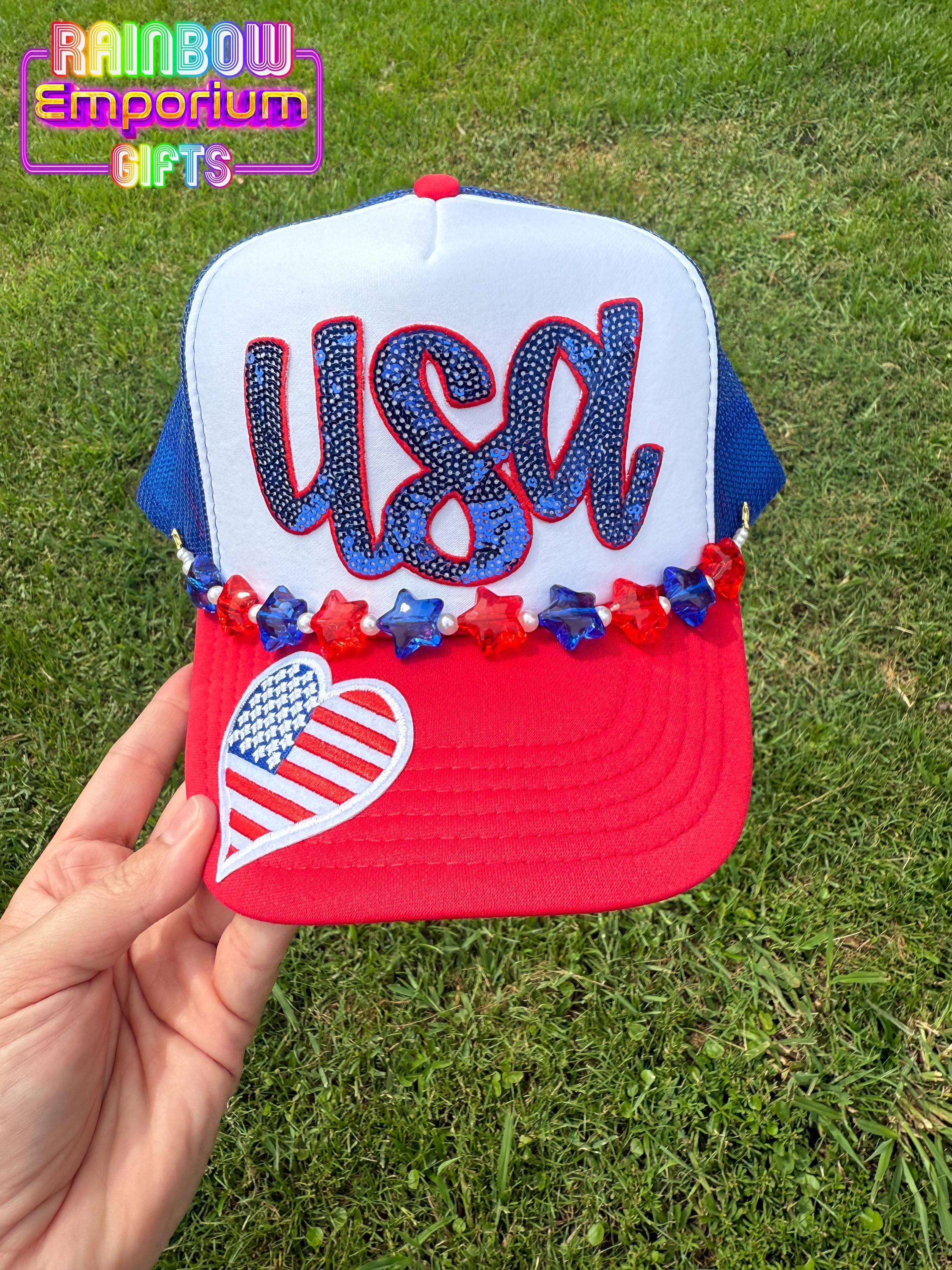 Trucker Hat With Patches and Chain - Etsy