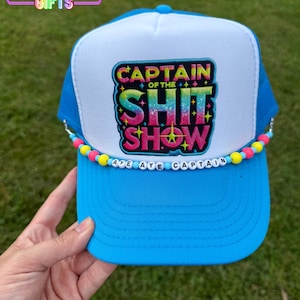 Captain of This Shit Show Faux Patch Trucker Hat | Optional Hat Chain