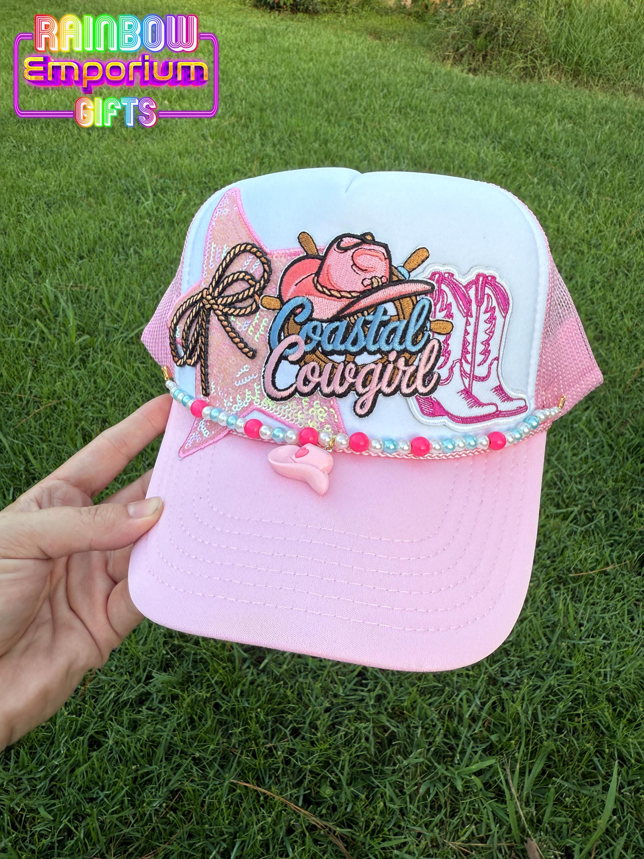 Coastal Cowgirl Trucker Hat: Pink Western Sequin Cap With  display picture 1